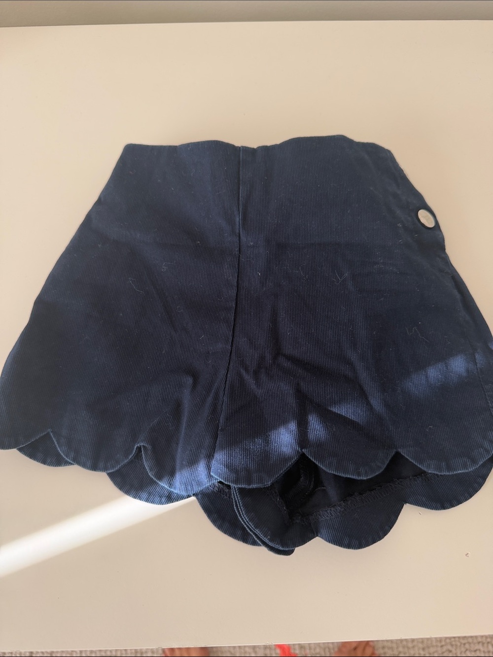 Jacadi Navy Scalloped Hem Girls' Shorts